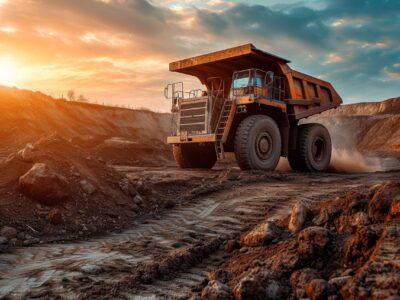 large dumper truck and a field full of dirt, in the style of metalworking mastery, bold chromaticity, cloudcore, tenwave, performance-oriented, solarizing master, catcore --ar 128:85 --v 6 Job ID: 53318ab1-f52c-4508-9a3b-355f930cffc1